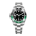 Dual Time 40 – Black Dial | Steel Bracelet & Green-Black Ceramic Bezel