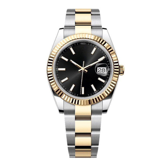 Classic 41 – White Dial | Steel & Gold Tone Bracelet & Fluted Bezel