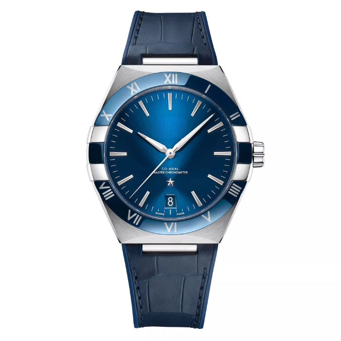 Constellation Co-Axial Master Chronometer silver and Blue Dial