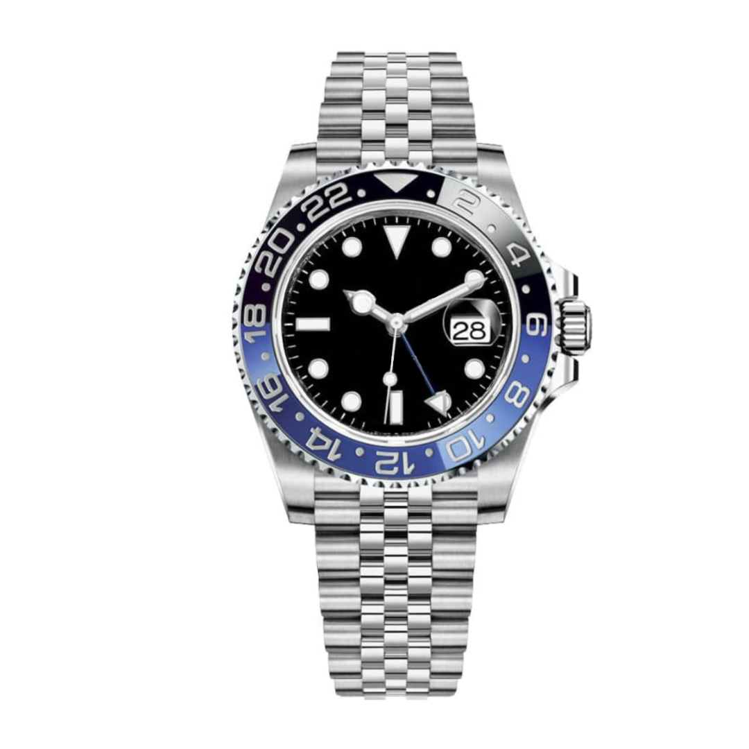 Traveller 40 – Black Dial | Stainless Steel Jubilee Bracelet & Blue-Black Ceramic Bezel