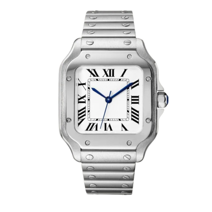Classic Square 40 – Silver Dial | Steel Case & Integrated Bracelet