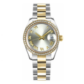Classic 41 – Slate Grey Dial | Steel & Gold Tone Bracelet & Diamond Bezel