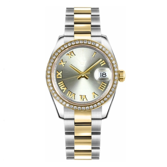 Classic 41 – Slate Grey Dial | Steel & Gold Tone Bracelet & Diamond Bezel